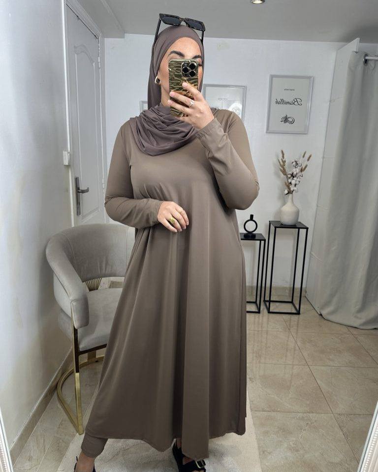 Burkini Long Hydrofuge Marron | Nouera™