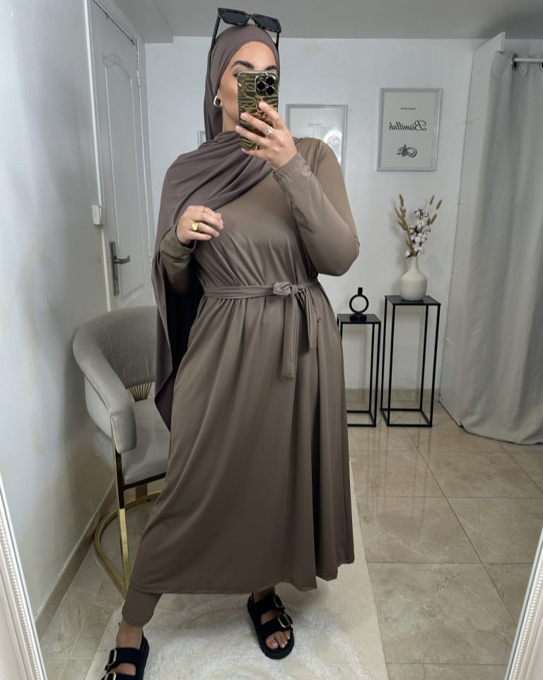 Burkini Long Hydrofuge Marron | Nouera™