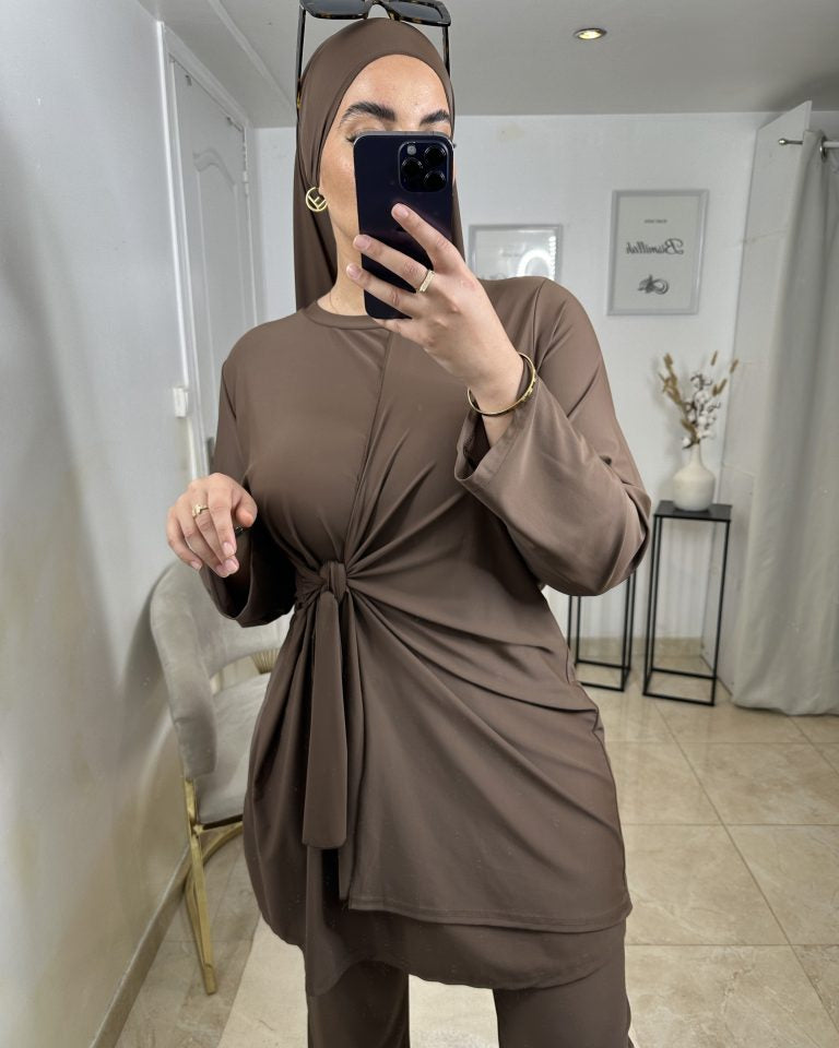 Burkini Hydrofuge Marron | Nouera™