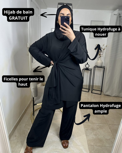 Burkini Hydrofuge Noir | Nouera™