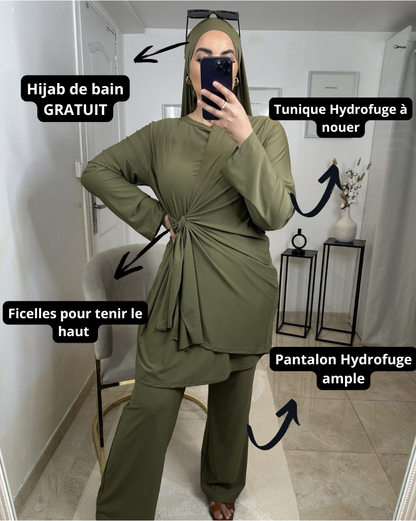 Burkini Hydrofuge Kaki | Nouera™