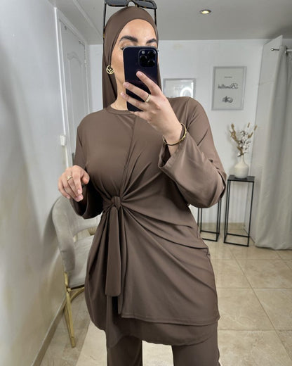 Burkini Hydrofuge Marron | Nouera™